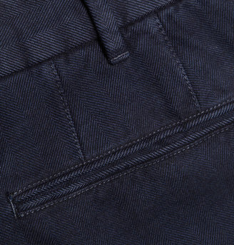 Boglioli Regular-Fit Herringbone Cotton Trousers