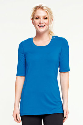 Lands' End NQP Women's Regular Elbow Sleeve Solid Performance Tunic