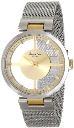 Kenneth Cole New York Women's KC4987 Transparency Round Yellow Gold Transparent Dial Mesh Bracelet Watch