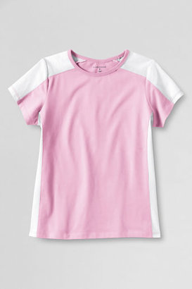 Lands' End Little Girls' Short Sleeve Colorblock T-shirt