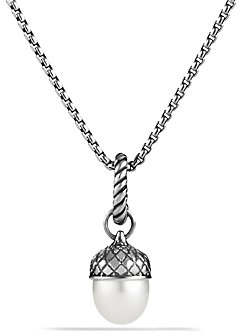 David Yurman Cable Collectibles Acorn Charm with Pearl