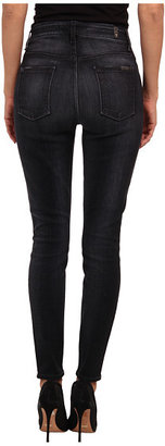7 For All Mankind High Waist Ankle Skinny in Slim Illusion Storm Black