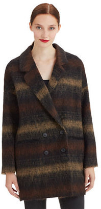 Soia & Kyo Striped Wool Blend Cocoon Coat