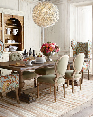 Horchow Evelyn Dining Table, Blanchett Side Chair, and Pheasant Host Chair