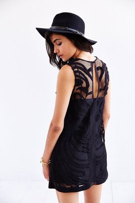 Finders Keepers We Are Nowhere Flocked Mesh Shift Dress