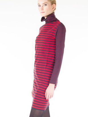 Thomas Laboratories Sires Isabel Striped Turtleneck Dress