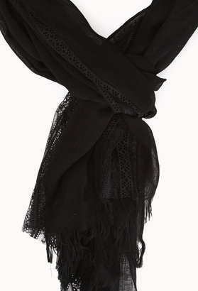 Forever 21 Ornate Lace-Trimmed Scarf