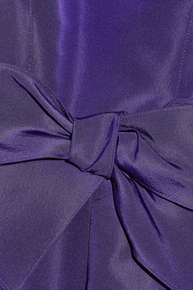 Oscar de la Renta Bow-embellished silk-faille dress