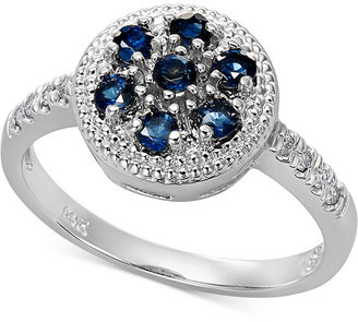 Macy's MACYS Sapphire (1/2 ct. t.w.) and Diamond Accent Circle Ring in 14k White Gold