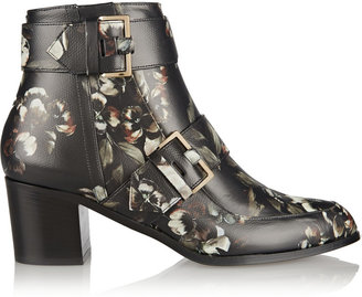 Jason Wu Floral-print leather ankle boots