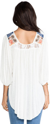 Free People Free Bird Embroidered Top