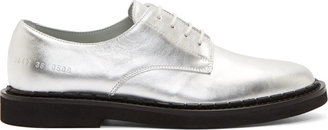 Woman by Common Projects Silver Leather Cadet Derbys