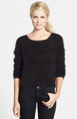 Gibson Eyelash Yarn Crop Sweater
