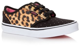 Vans Girl's tan leopard printed and studded trainers