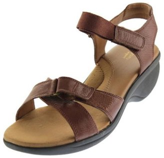 Easy Spirit NEW Brown Leather Wedges Sport Sandals Shoes 11 Medium (B,M) BHFO