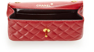 WGACA Vintage Chanel Red Mini Half Flap Bag From What Goes Around Comes Around