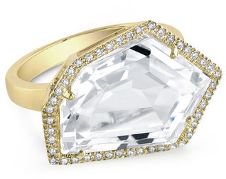 Janna Conner Fine Jewelry Cubist White Topaz and Diamond Ring