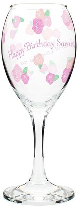 Personalised Vintage Rose Wine Glass