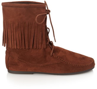 Forever 21 Fringed Lace-Up Booties