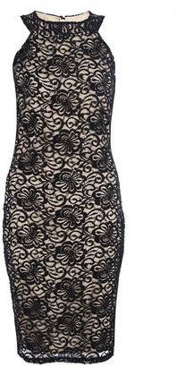 Quiz Black Lace Sequin Midi Dress