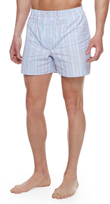 Derek Rose Stowe Striped Boxer Shorts, Blue