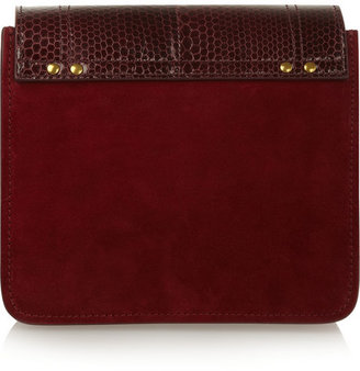 Jerome Dreyfuss Nicolas watersnake, suede and leather shoulder bag