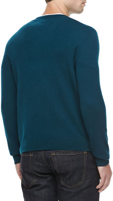 Vince Mallard Cashmere V-Neck Sweater, Emerald