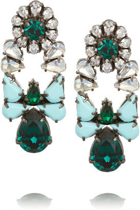 Shourouk Mia gunmetal-tone crystal earrings
