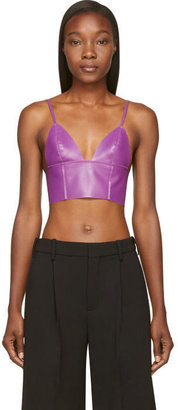 Alexander Wang T by Purple Lether Raw-Edged Triangle Bralette