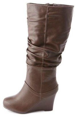 Bamboo Slouchy Wedge Boots