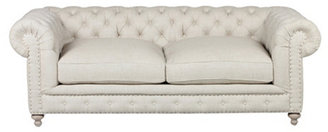 Finn Tufted Linen Sofa, Cream