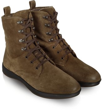 Moreschi Beige Suede Lace-up Ankle Boot