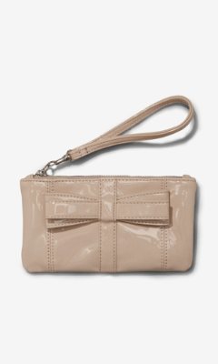 Express Patent Bow Topped Wristlet