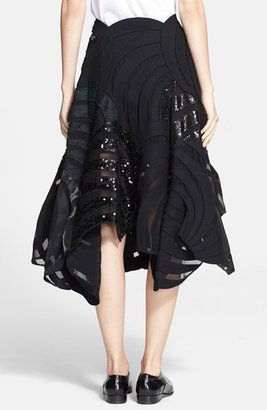 Junya Watanabe Melton Wool Blend Midi Skirt