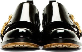 Valentino Black Serpentine Monk Strap Shoes