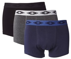ASOS 3 Pack Trunks With Aztec Waistband - Black