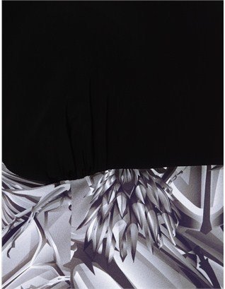 Giles Monochrome Satin Print Dress