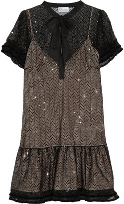 RED Valentino Sequined tulle mini dress