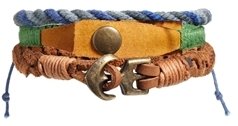 ASOS Leather Bracelet Pack With Woven Bands - Multi