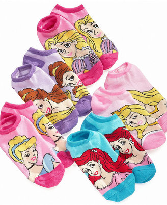 Disney Kids Socks, Girls Princess No-Shows 5-Pack Socks