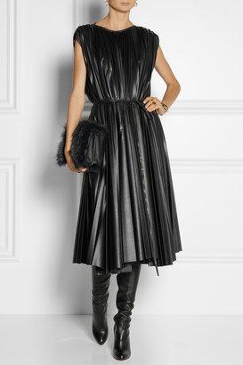 Lanvin Pleated faux leather midi dress