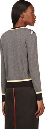 Marni Blue & Grey Patterned Jacquard Sweater