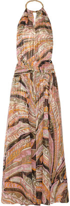 Emilio Pucci Backless printed silk-blend gown