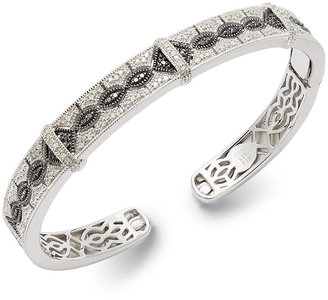 Macy's Black and White Diamond Bangle Bracelet in Sterling Silver (1/2 ct. t.w.)