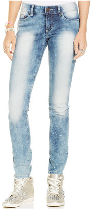 Indigo Rein Juniors' Paint Splatter Skinny Jeans