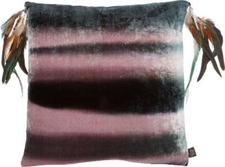 Aviva Stanoff Feather-Charm Velvet Pillow