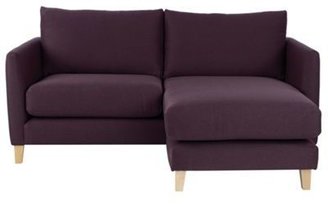 Debenhams Purple 'Dali' chaise corner sofa with light wood feet