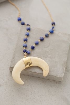 Heather Hawkins Horn Crescent Pendant Necklace