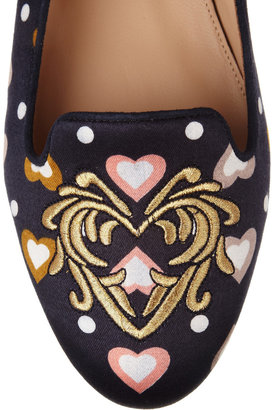 J.Crew Sophie embroidered printed satin loafers