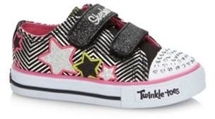 Skechers Girl's black zig zag print 'Twinkle Toes' trainers